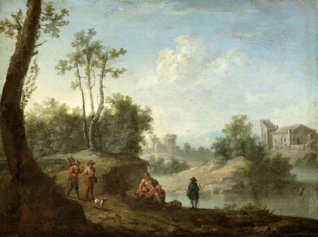 Paesaggio con pescatore
